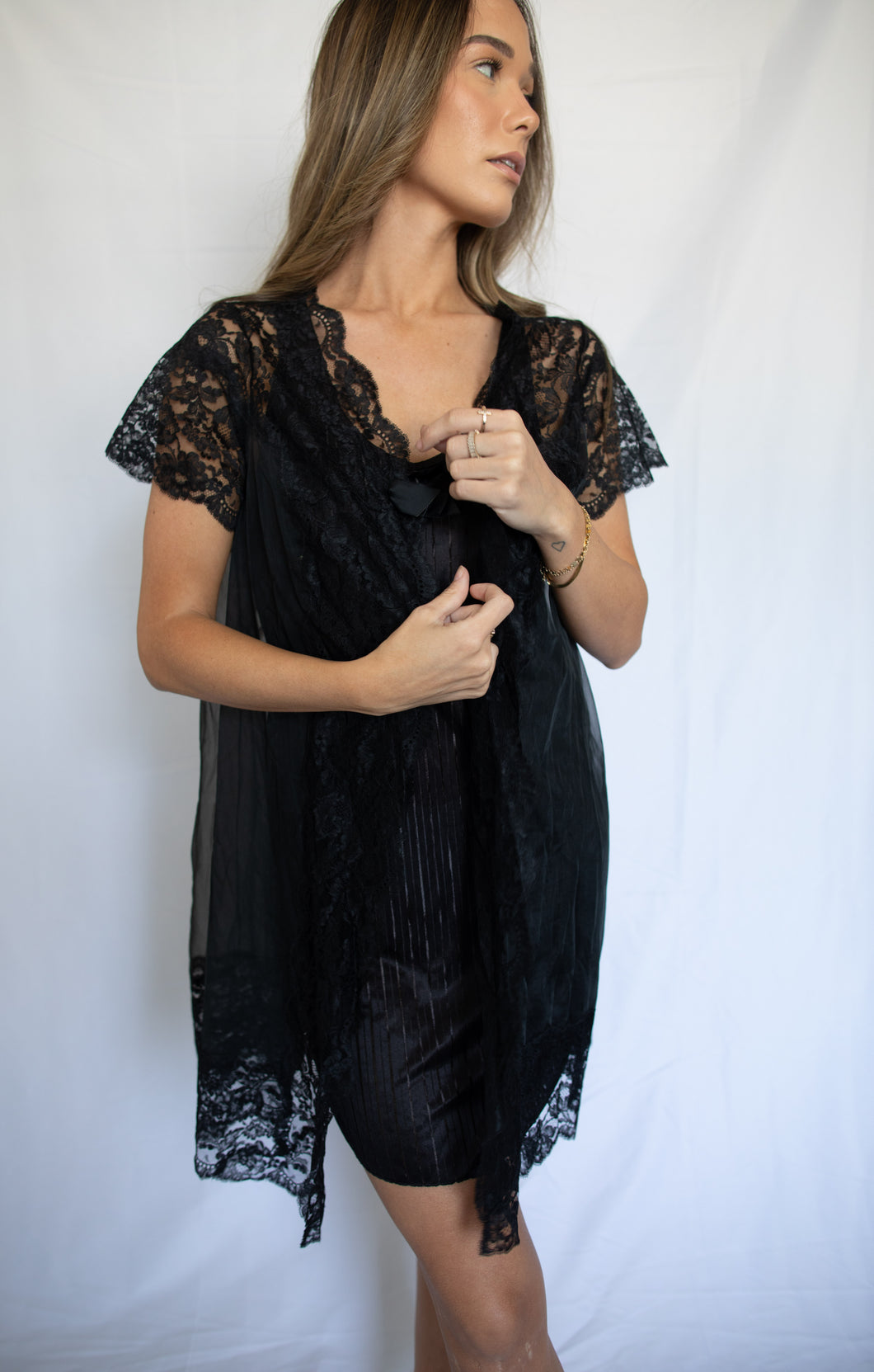 Shadow Line black Lace Cover up